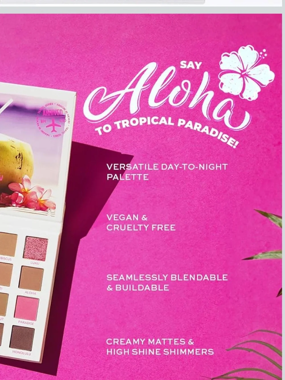 BH Cosmetics Hangin In Hawaii Vibrant 16-Color Eyeshadow Palette Shimmer & Matte
